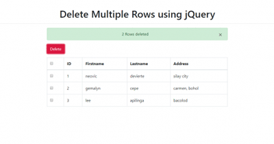 How to Delete Multiple Rows using jQuery